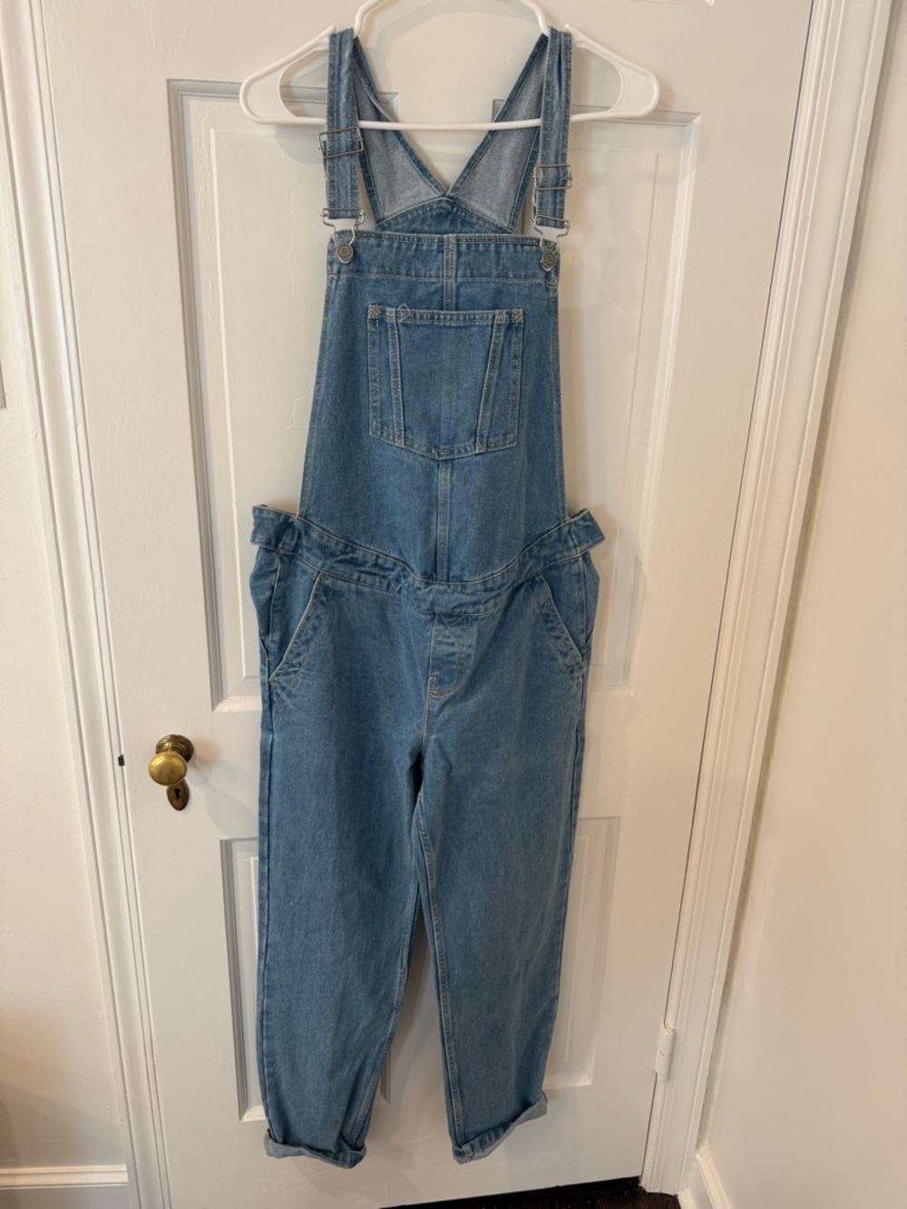 Maternity Classic Light Wash Denim Overalls